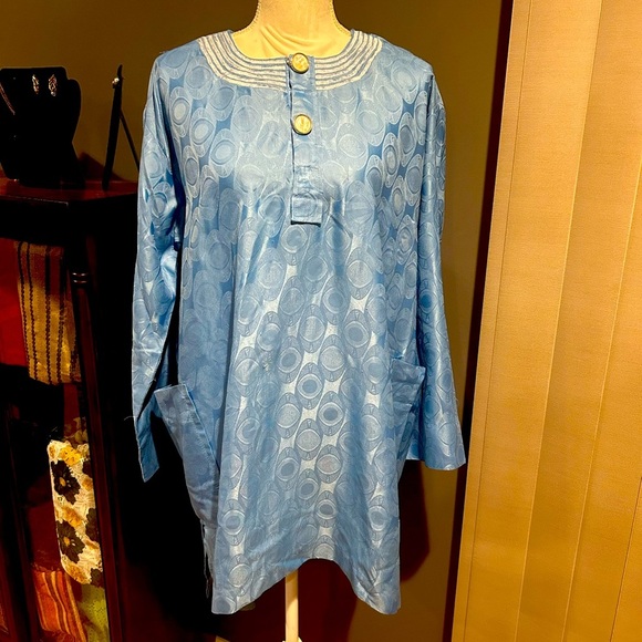 African Men's Clothing Traditional 2 Piece Embroidered Suit Shirt Pants - Picture 7 of 7